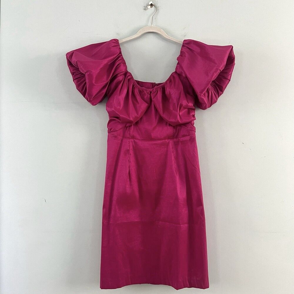 Abercrombie & Fitch Taffeta Off The Shoulder Fuchsia Pink Mini Dress